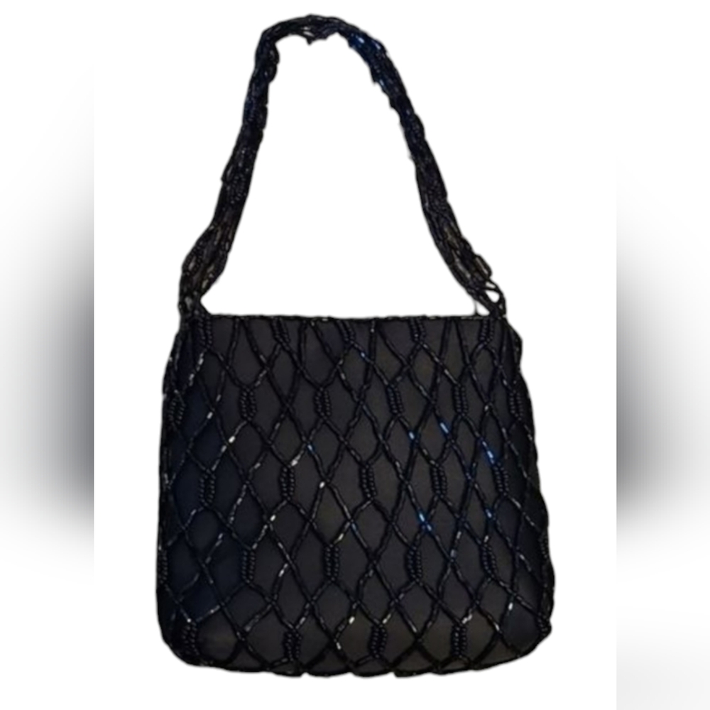 La Regale black Handbag Shoulder Evening Bag Beaded